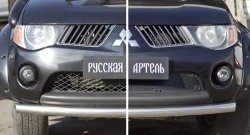 2 499 р. Защитная сетка решетки переднего бампера РА  Mitsubishi L200  4 (2006-2014)  дорестайлинг  с доставкой в г. Набережные‑Челны. Увеличить фотографию 2