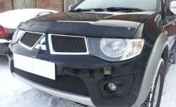 1 499 р. Сетка в решетку радиатора Russtal Mitsubishi Pajero Sport PB дорестайлинг (2008-2013) (черная)  с доставкой в г. Набережные‑Челны. Увеличить фотографию 4