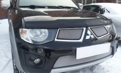 1 539 р. Нижняя сетка на бампер Russtal (хром) Mitsubishi Pajero Sport PB дорестайлинг (2008-2013)  с доставкой в г. Набережные‑Челны. Увеличить фотографию 3