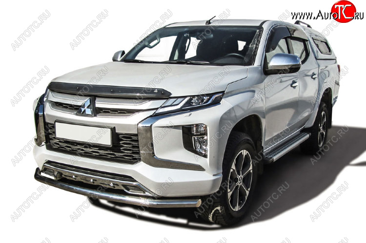 14 849 р. Защита переднего бампера Slitkoff (Ø 57 мм).  Mitsubishi L200  5 KK,KL (2018-2022) рестайлинг (Нержавеющая сталь)  с доставкой в г. Набережные‑Челны