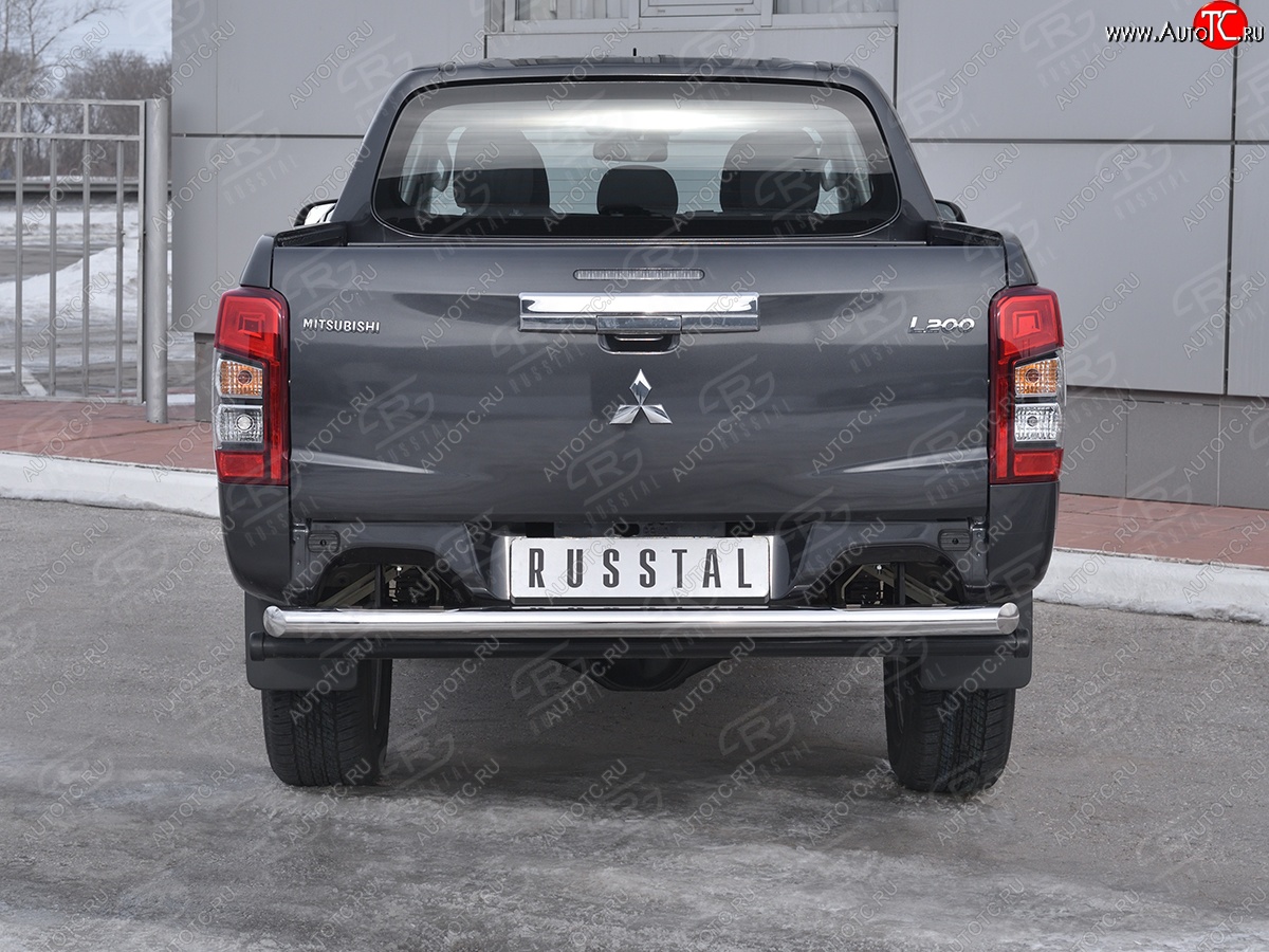 19 999 р. Защита заднего бампера (Ø63 мм, нержавейка) RUSSTAL  Mitsubishi L200  5 KK,KL (2018-2022) рестайлинг  с доставкой в г. Набережные‑Челны