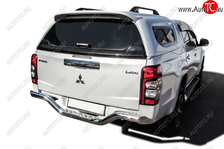 24 649 р. Защита заднего бампера Slitkoff (Ø 57 мм, волна, со стальной ступенькой)  Mitsubishi L200  5 KK,KL (2018-2022) рестайлинг  с доставкой в г. Набережные‑Челны