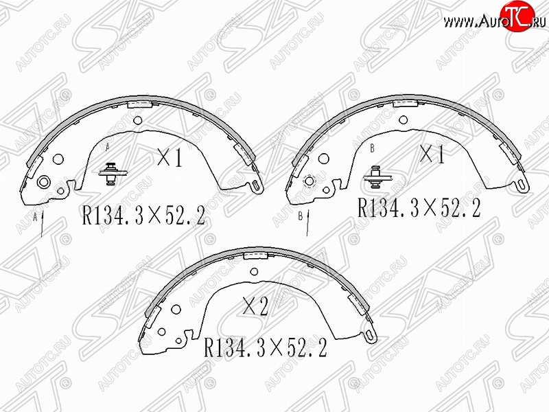 2 379 р. Колодки тормозные задние SAT  Mitsubishi L200  4 (2006-2014)  дорестайлинг  с доставкой в г. Набережные‑Челны