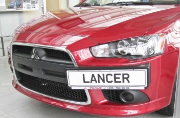 2 199 р. Воздуховоды радиатора в передний бампер Квадрат  Mitsubishi Lancer  10 (2011-2017) седан рестайлинг, хэтчбек 5 дв рестайлинг (Неокрашенные)  с доставкой в г. Набережные‑Челны. Увеличить фотографию 2