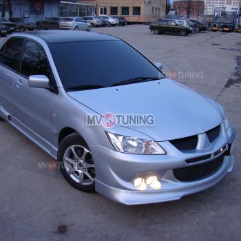 1 149 р. Реснички на фары var №1 (узкие) Mitsubishi Lancer 9 1-ый рестайлинг универсал (2003-2005) (Неокрашенные)  с доставкой в г. Набережные‑Челны. Увеличить фотографию 2