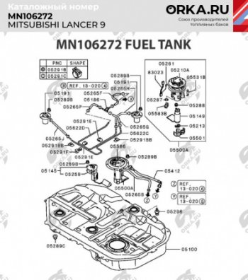 17 999 р. Бак топливный BAKPLAST (50 л., пластиковый) Mitsubishi Lancer 9 1-ый рестайлинг универсал (2003-2005)  с доставкой в г. Набережные‑Челны. Увеличить фотографию 2