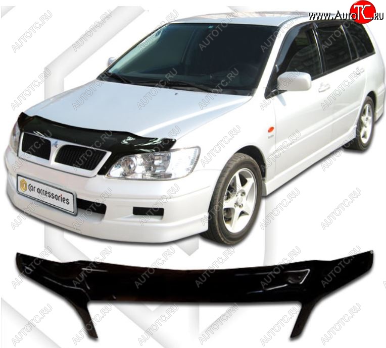 2 399 р. Дефлектор капота CA-Plastiс exclusive  Mitsubishi Lancer  9 (2003-2005) 1-ый рестайлинг универсал (Classic черный, Без надписи)  с доставкой в г. Набережные‑Челны