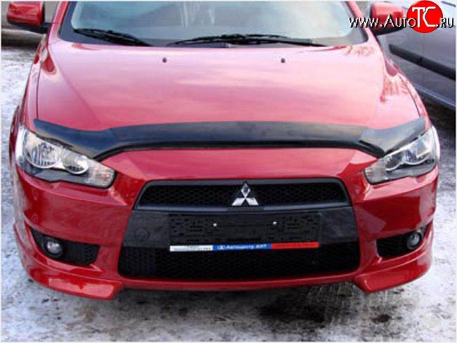 2 879 р. Дефлектор капота NovLine Mitsubishi Lancer 10 хэтчбэк дорестайлинг (2007-2010)  с доставкой в г. Набережные‑Челны