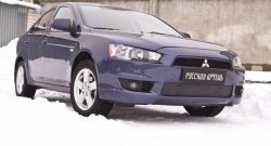 939 р. Зимняя заглушка решетки переднего бампера РА  Mitsubishi Lancer  10 (2007-2010) седан дорестайлинг  с доставкой в г. Набережные‑Челны. Увеличить фотографию 3