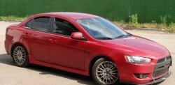 4 549 р. Пороги накладки Evo Mitsubishi Lancer 10 хэтчбэк дорестайлинг (2007-2010) (Неокрашенные)  с доставкой в г. Набережные‑Челны. Увеличить фотографию 4