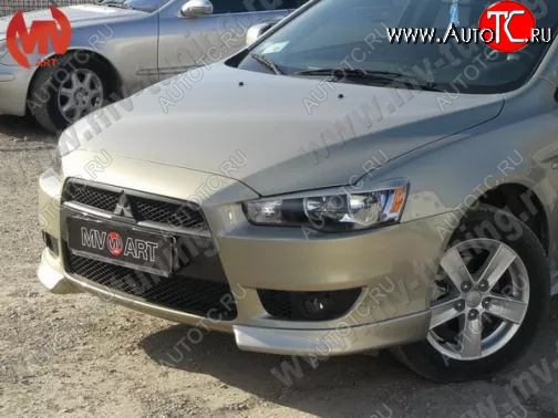 4 199 р. Клыки переднего бампера (комплектация 2.0 INTENSE) MV-Tuning Mitsubishi Lancer 10 CY седан дорестайлинг (2007-2010) (Неокрашенные)  с доставкой в г. Набережные‑Челны