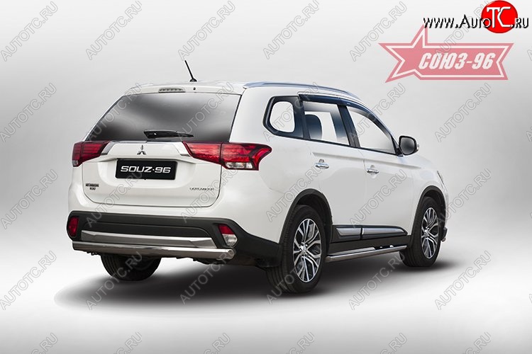 13 904 р. Защита заднего бампера Souz-96 (овал 75х42) Mitsubishi Outlander GF 2-ой рестайлинг (2015-2018)  с доставкой в г. Набережные‑Челны