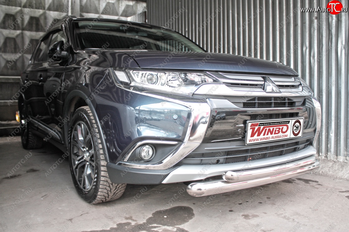 13 999 р. Защита переднего бампера Mitsubishi Outlander 2014+  Mitsubishi Outlander  GF (2015-2018) 2-ой рестайлинг  с доставкой в г. Набережные‑Челны