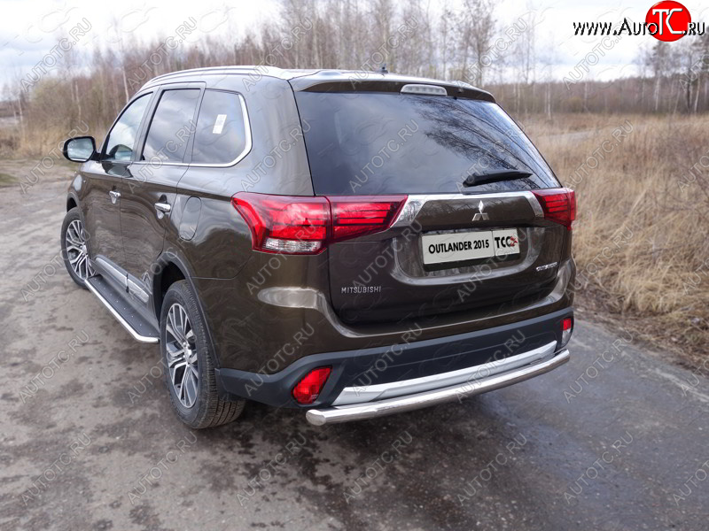 21 799 р. Защита заднего бампера ТСС (нержавейка d 60,3 мм) Mitsubishi Outlander GF 2-ой рестайлинг (2015-2018)  с доставкой в г. Набережные‑Челны