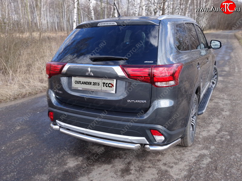 16 899 р. Защита заднего бампера (короткая) ТСС (нержавейка d 60,3 мм) Mitsubishi Outlander GF 2-ой рестайлинг (2015-2018)  с доставкой в г. Набережные‑Челны