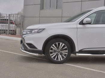 16 799 р. Защита переднего бампера (Ø 63 мм, нержавейка) SLITKOFF  Mitsubishi Outlander  GF (2018-2022) 3-ий рестайлинг  с доставкой в г. Набережные‑Челны. Увеличить фотографию 4