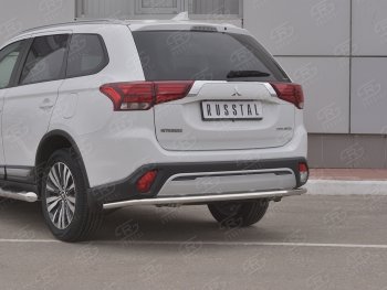 14 599 р. Защита заднего бампера (Ø42 мм, нержавейка) SLITKOFF  Mitsubishi Outlander  GF (2018-2022) 3-ий рестайлинг  с доставкой в г. Набережные‑Челны. Увеличить фотографию 2