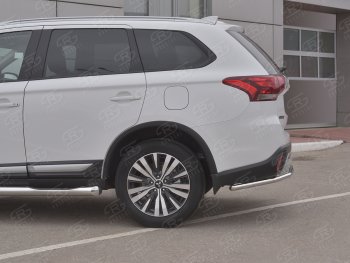 14 599 р. Защита заднего бампера (Ø42 мм, нержавейка) SLITKOFF  Mitsubishi Outlander  GF (2018-2022) 3-ий рестайлинг  с доставкой в г. Набережные‑Челны. Увеличить фотографию 3