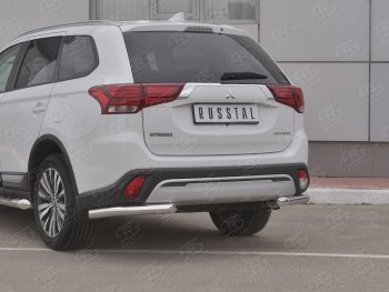 13 899 р. Защита заднего бампера (Ø63 мм уголки, нержавейка) SLITKOFF  Mitsubishi Outlander  GF (2018-2022) 3-ий рестайлинг  с доставкой в г. Набережные‑Челны. Увеличить фотографию 3