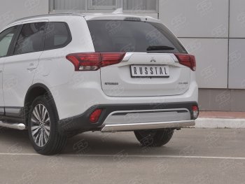 15 999 р. Защита заднего бампера (Ø75x42 мм, нержавейка) Russtal  Mitsubishi Outlander  GF (2018-2022) 3-ий рестайлинг  с доставкой в г. Набережные‑Челны. Увеличить фотографию 1