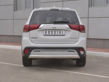 15 999 р. Защита заднего бампера (Ø75x42 мм, нержавейка) Russtal Mitsubishi Outlander GF 3-ий рестайлинг (2018-2022)  с доставкой в г. Набережные‑Челны. Увеличить фотографию 2