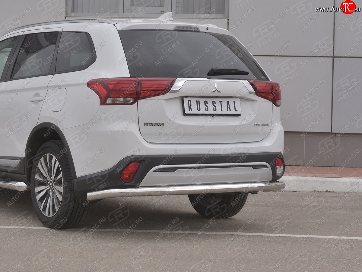 16 799 р. Защита заднего бампера (Ø63 мм, нержавейка) RUSSTAL  Mitsubishi Outlander  GF (2018-2022) 3-ий рестайлинг  с доставкой в г. Набережные‑Челны