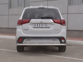 16 799 р. Защита заднего бампера (Ø63 мм, нержавейка) RUSSTAL  Mitsubishi Outlander  GF (2018-2022) 3-ий рестайлинг  с доставкой в г. Набережные‑Челны. Увеличить фотографию 2