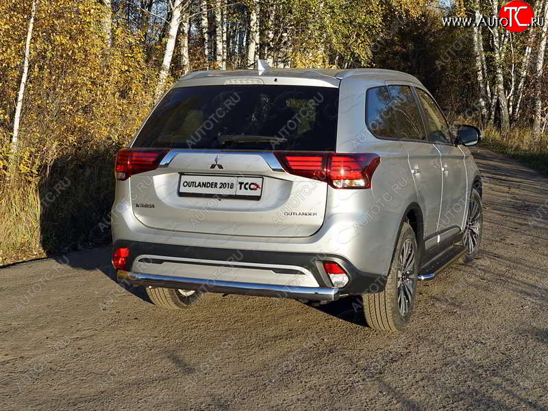 24 999 р. Защита заднего бампера (овальная) ТСС (нержавейка d75х42 мм) Mitsubishi Outlander GF 3-ий рестайлинг (2018-2022)  с доставкой в г. Набережные‑Челны