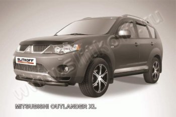 7 599 р. Защита переднего бампер Slitkoff  Mitsubishi Outlander  XL (2005-2009) (CW)  дорестайлинг (Цвет: серебристый)  с доставкой в г. Набережные‑Челны. Увеличить фотографию 1