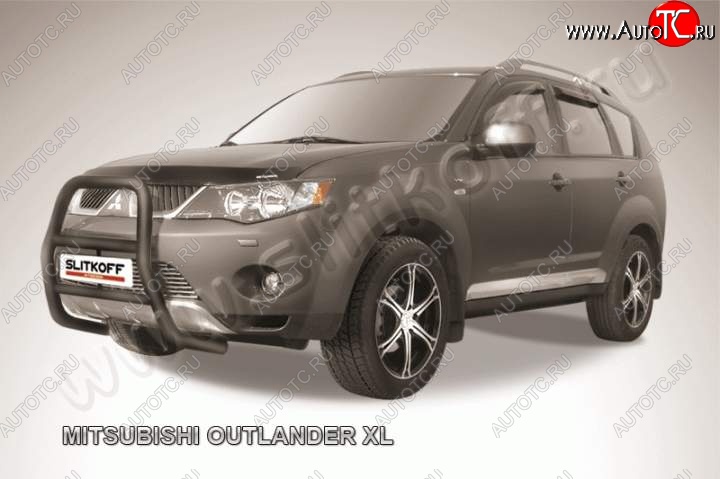 20 449 р. Кенгурятник d57 высокий  Mitsubishi Outlander  XL (2005-2009) (CW)  дорестайлинг (Цвет: серебристый)  с доставкой в г. Набережные‑Челны