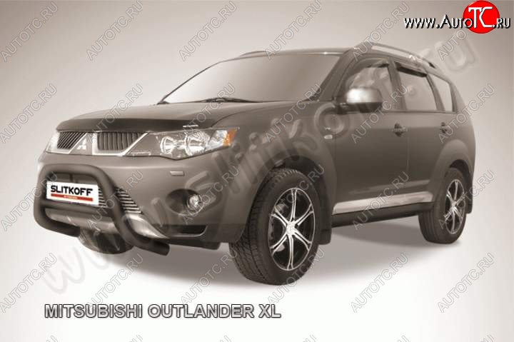 25 999 р. Кенгурятник d76 низкий  Mitsubishi Outlander  XL (2005-2009) (CW)  дорестайлинг (Цвет: серебристый)  с доставкой в г. Набережные‑Челны