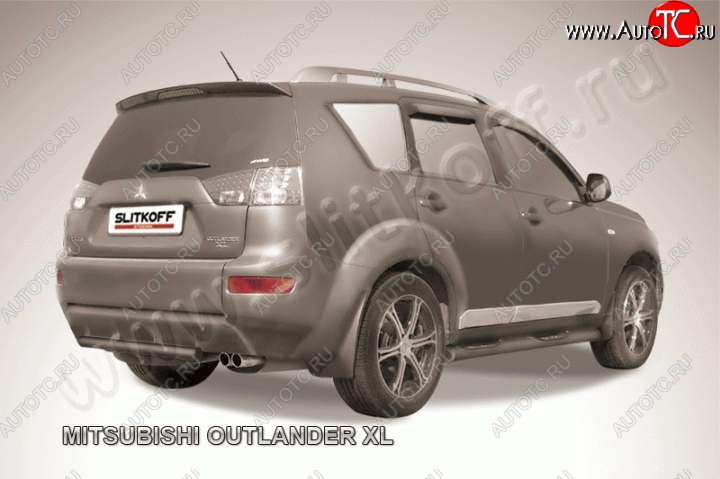 6 999 р. Защита задняя Slitkoff Mitsubishi Outlander XL (CW)  дорестайлинг (2005-2009) (Цвет: серебристый)  с доставкой в г. Набережные‑Челны