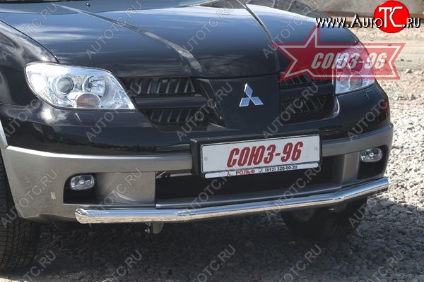 9 584 р. Защита переднего бампера одинарная Souz-96 (d60) Mitsubishi Outlander CU (2003-2009)  с доставкой в г. Набережные‑Челны