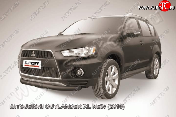 8 999 р. защита переднего бампера Slitkoff  Mitsubishi Outlander  XL (2010-2013) (CW)  рестайлинг (Цвет: серебристый)  с доставкой в г. Набережные‑Челны