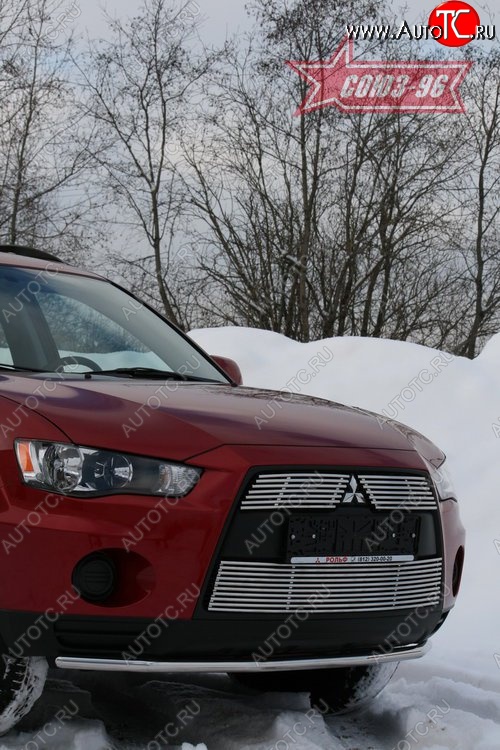 8 729 р. Защита переднего бампера из одинарной трубы диаметром 42мм Souz-96 Mitsubishi Outlander XL (CW)  рестайлинг (2010-2013)  с доставкой в г. Набережные‑Челны