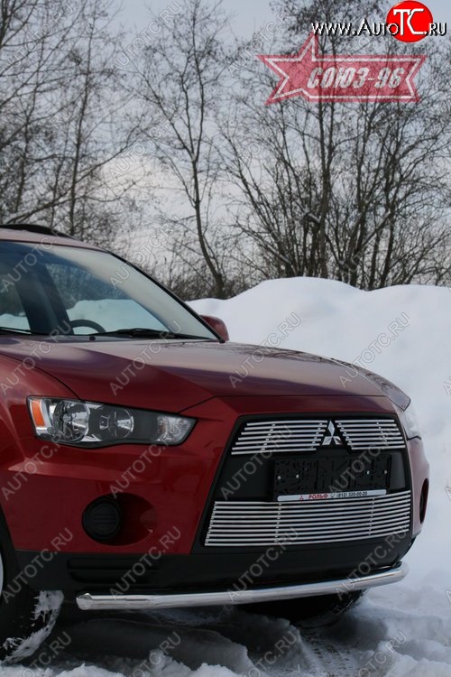 9 809 р. Защита переднего бампера из одинарной трубы (d60) Souz-96 Mitsubishi Outlander XL (CW)  рестайлинг (2010-2013)  с доставкой в г. Набережные‑Челны