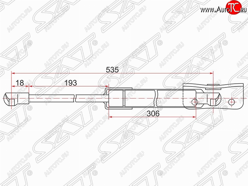 869 р. Левый газовый упор крышки багажника SAT  Mitsubishi Outlander  GF (2012-2014) дорестайлинг  с доставкой в г. Набережные‑Челны