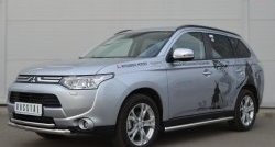 16 999 р. Защита переднего бампера (2 трубыØ63 и 42 мм, нержавейка) SLITKOFF Mitsubishi Outlander GF дорестайлинг (2012-2014)  с доставкой в г. Набережные‑Челны. Увеличить фотографию 4