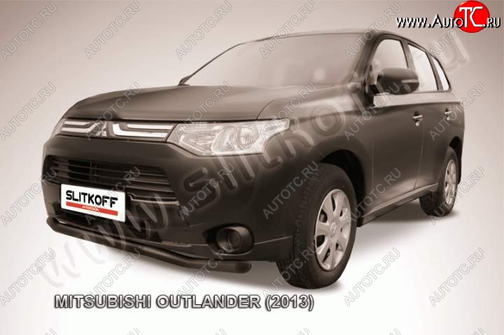 10 599 р. Защита переднего бампера Slitkoff (57мм) Mitsubishi Outlander GF дорестайлинг (2012-2014) (Цвет: серебристый)  с доставкой в г. Набережные‑Челны