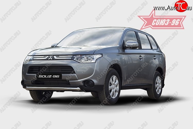 10 574 р. Защита переднего бампера одинарная Souz-96 (d60). Mitsubishi Outlander GF дорестайлинг (2012-2014)  с доставкой в г. Набережные‑Челны