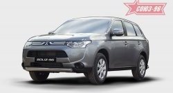 Защита переднего бампера одинарная из овальной трубы Souz-96 (d75х42). Mitsubishi Outlander GF дорестайлинг (2012-2014)