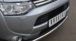 13 999 р. Одинарная защита переднего бампера диаметром 63 мм SLITKOFF Mitsubishi Outlander GF дорестайлинг (2012-2014)  с доставкой в г. Набережные‑Челны. Увеличить фотографию 2