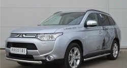 13 999 р. Одинарная защита переднего бампера диаметром 63 мм SLITKOFF Mitsubishi Outlander GF дорестайлинг (2012-2014)  с доставкой в г. Набережные‑Челны. Увеличить фотографию 4