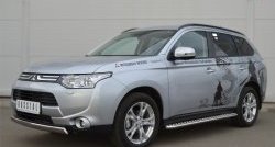 15 649 р. Защита переднего бампера (Ø75х42 мм, нержавейка) Russtal Mitsubishi Outlander GF дорестайлинг (2012-2014)  с доставкой в г. Набережные‑Челны. Увеличить фотографию 4