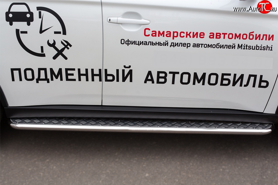 24 649 р. Широкая защита порогов (рестайлинг) SLITKOFF  Mitsubishi Outlander  GF (2014-2016) 1-ый рестайлинг  с доставкой в г. Набережные‑Челны