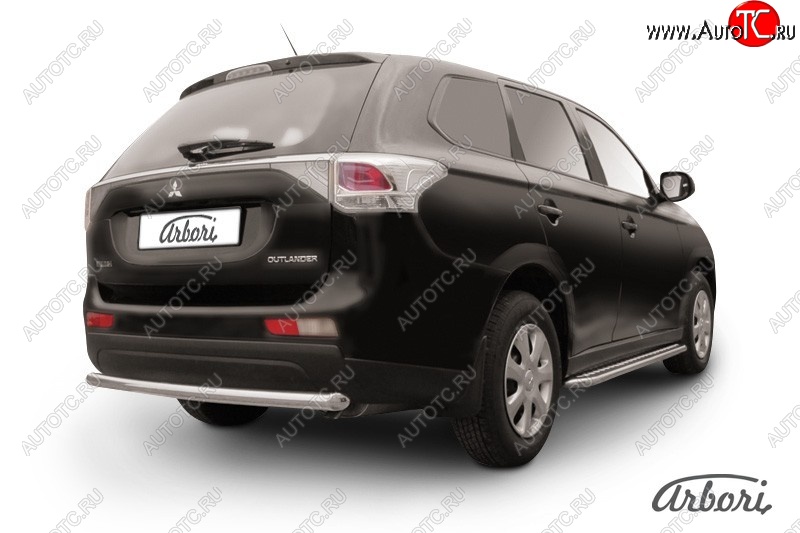 8 909 р. Защита заднего бампера Arbori (нержавейка, 1 труба d57 mm). Mitsubishi Outlander GF дорестайлинг (2012-2014)  с доставкой в г. Набережные‑Челны