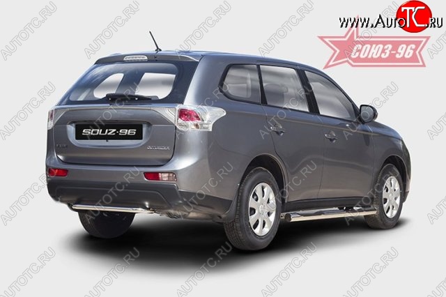 9 359 р. Узкая защита заднего бампера (d42) Souz-96 Mitsubishi Outlander GF дорестайлинг (2012-2014)  с доставкой в г. Набережные‑Челны