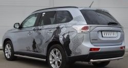 15 549 р. Одинарная защита заднего бампера из трубы диаметром 63 мм SLITKOFF  Mitsubishi Outlander  GF (2012-2014) дорестайлинг  с доставкой в г. Набережные‑Челны. Увеличить фотографию 4