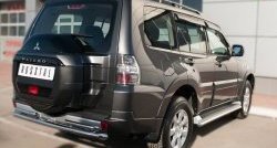 22 649 р. Защита заднего бампера (Ø63 и 42 мм, нержавейка) SLITKOFF Mitsubishi Pajero 4 V90 2-ой рестайлинг (2014-2020)  с доставкой в г. Набережные‑Челны. Увеличить фотографию 4