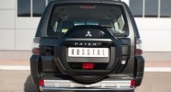 Защита заднего бампера (Ø76 мм, нержавейка) SLITKOFF Mitsubishi (Митсубиси) Pajero (Паджеро)  4 V90 (2014-2020) 4 V90 2-ой рестайлинг